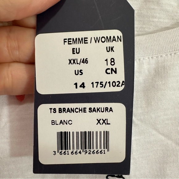 Air de Paris Womens Eiffel Tower Graphic Cap Sleeve High Low Hem T-Shirt Size 14 - Picture 2 of 7